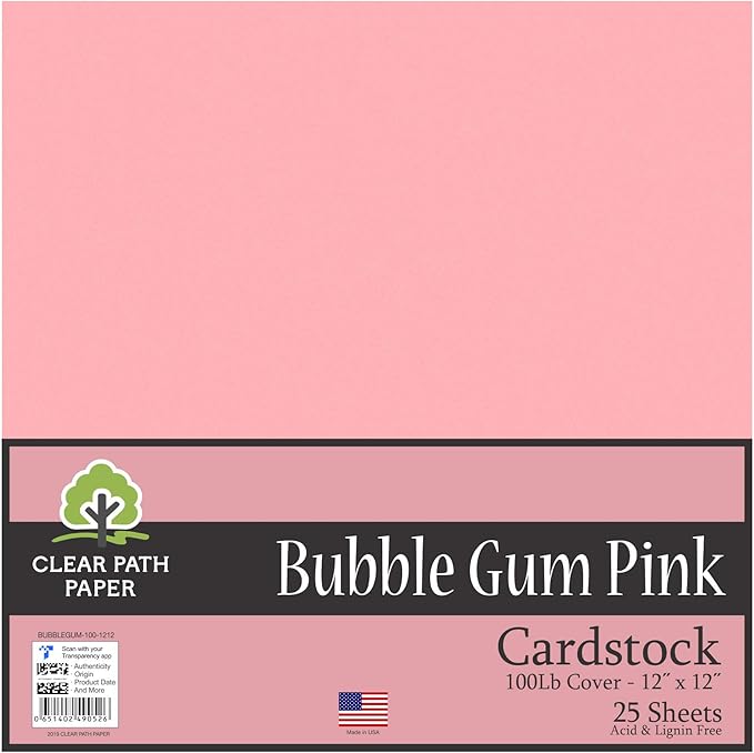 48 千克封面 泡泡糖粉 12 x 12 inch - 25 sheets bubblegum-100-1212
