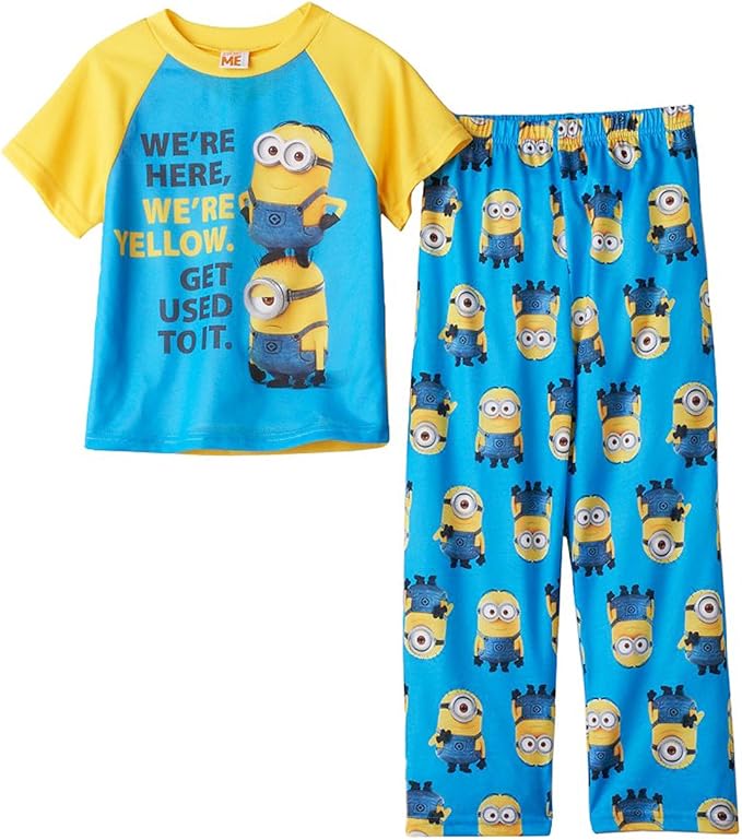 Minions 卑鄙的我男童睡衣 小童 大童 Minions Blue Multicolor 8 Minions 服饰箱包 亚马逊中国