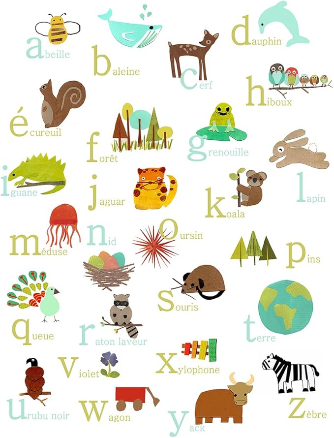 94x35.56,育儿装饰,林地托儿所,森林动物,儿童房,动物 abc