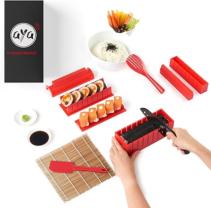 Sushi 制作套件 原装aya Sushi Maker 高级 在线视频教程sushi 刀具11 件diy 寿司套装 简单有趣 寿司卷 Maki Rolls Aya 价格报价图片