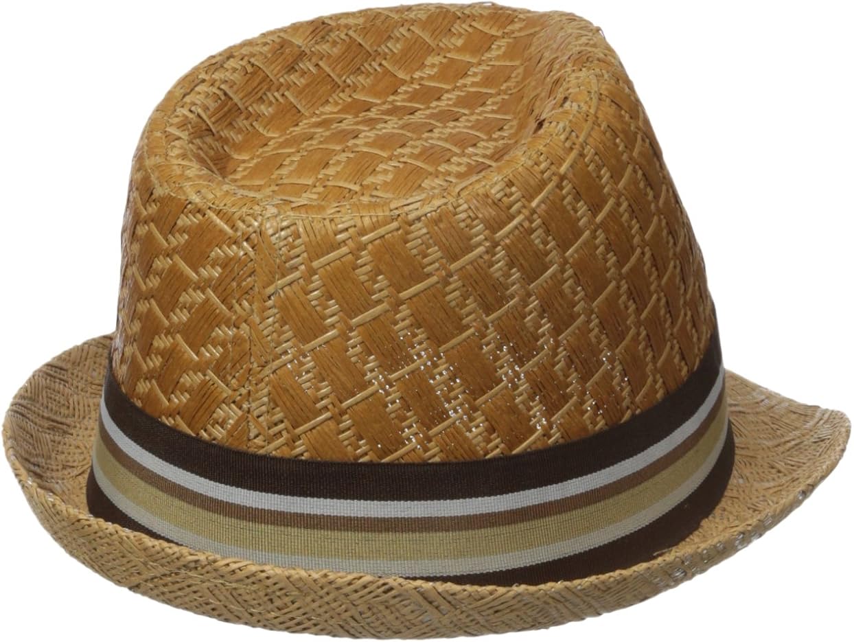 henschel 男士双色吸管软毡帽,带条纹带 : 亚马逊中国: 服饰箱包