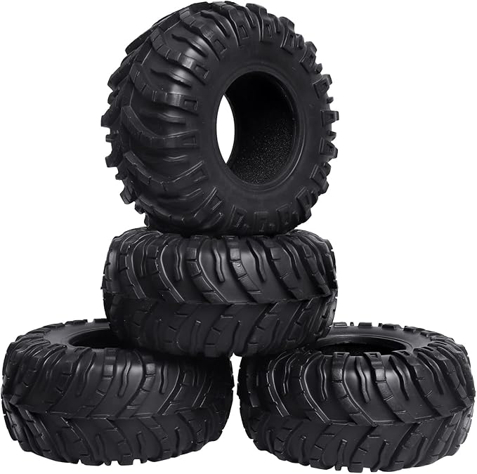 2 轮胎 1/10 rc 岩石履带轮胎,带泡沫大脚怪物卡车轮胎