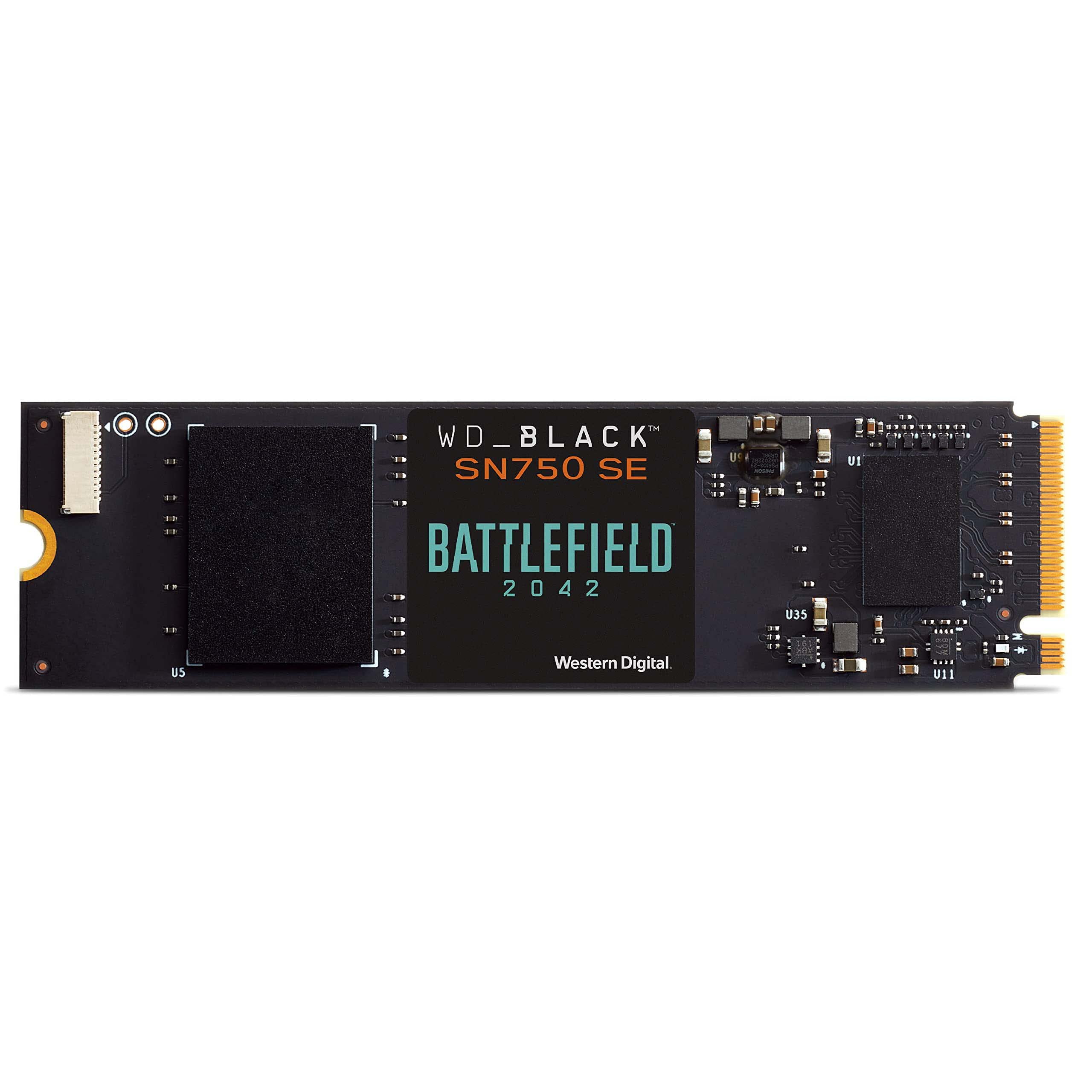 Western Digital Black SN750 SE 500GB M.2 2280 PCIe Gen4 NVMe Gaming SSD, Battlefield 2042 PC Gaming Code Pack up to 3600 MB/ SEC read speed