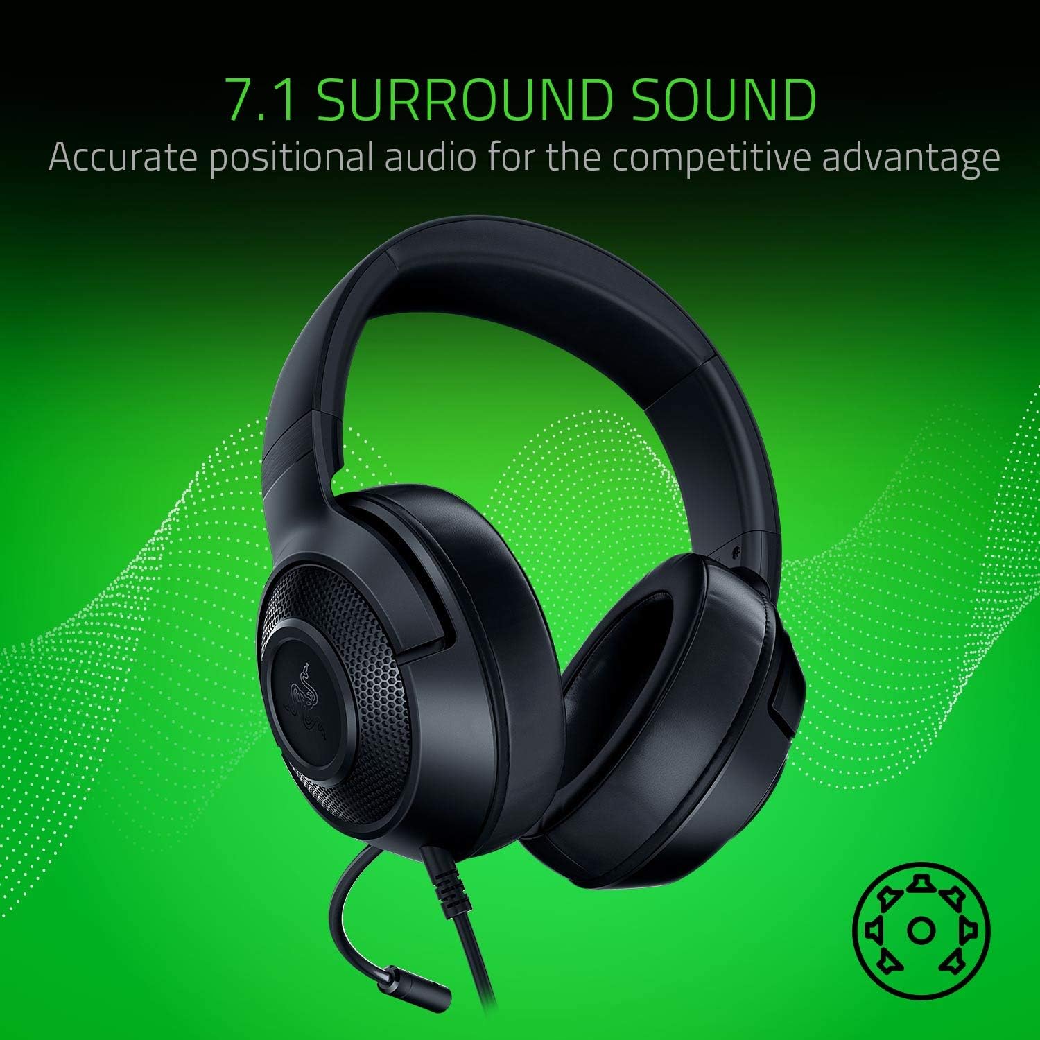 Razer 雷蛇 Razer Kraken X Lite 超轻游戏耳机 7 1 环绕音效 轻型框架 可弯曲的心形麦克风 适用于电脑 Xbox Ps4 任天堂开关 黑色 价格报价图片评测