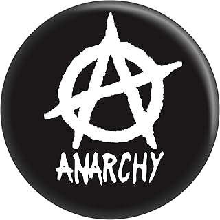 anarchy - 白色徽标,黑色文字 - 5.72 厘米圆形磁铁