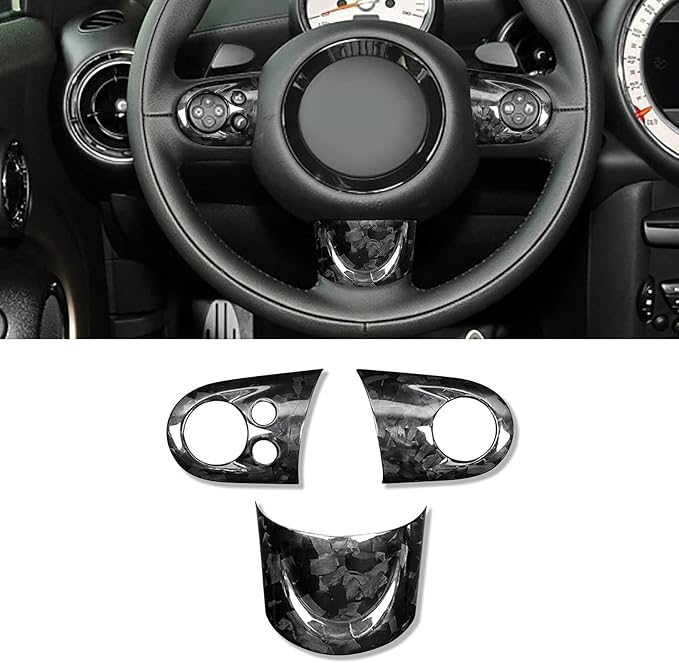 blakaya 兼容锻造碳纤维方向盘套防滑内饰装饰件适用于宝马 mini r55