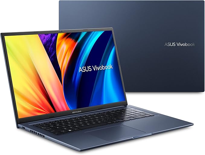 华硕 VivoBook 17X 笔记本电脑、17.3 英寸全高清显示屏、英特尔酷睿 i712700H CPU、英特尔 Iris Xe 显卡、16GB 内存、1TB 固态硬盘、指纹传感器