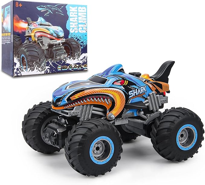 beswit 1:16 比例遥控车,喷鲨鱼车,怪物鲨鱼车,2wd 20 km/h 全地形