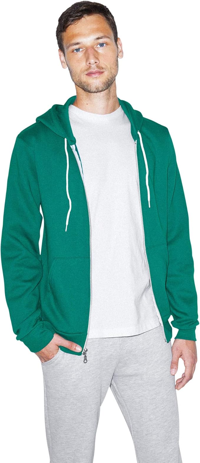 american apparel 男式 flex 抓绒长袖拉链连帽衫,f497