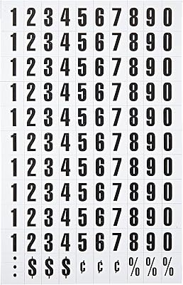 27 x 1.91 cm,黑白,110 片 (kt2020) 数字 110 pack 白色黑色