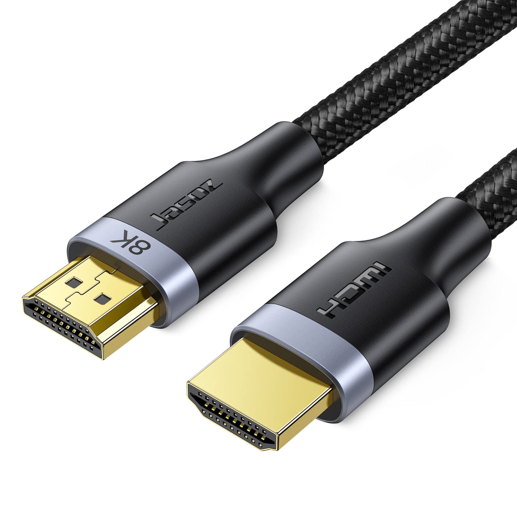 KAGO 8K HDMI cable 2.1 16 ft,48Gbps ultra high speed braived HDMI cable 8K@60Hz 4K@120Hz,eARC HDR10 HDCP 2.2&2.3,HDMI cable compatible with PS5/Xbox Series X/Roku TV/HDTV/ Blu-ray, black, black