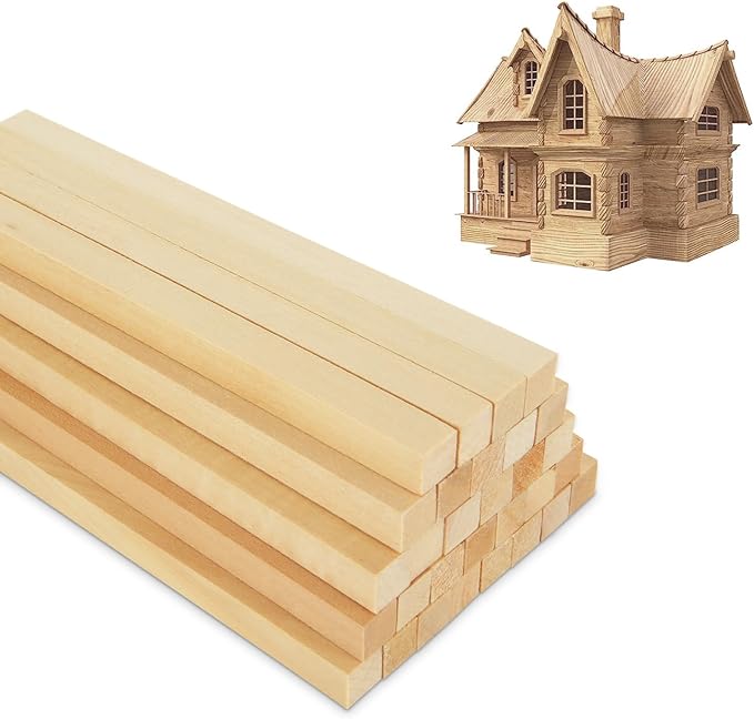 15 厘米*工艺木条,天然椴木棒用于艺术diy项目木质工艺品装饰模型制作