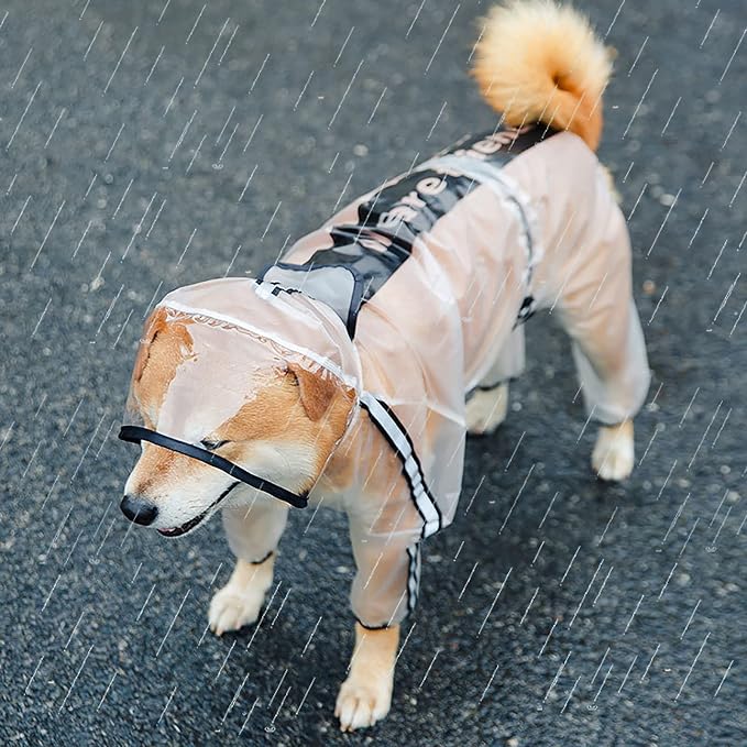 狗狗雨衣宠物防水雨衣,狗狗雨衣连帽夹克斗篷,轻质狗狗雨披,拉链和