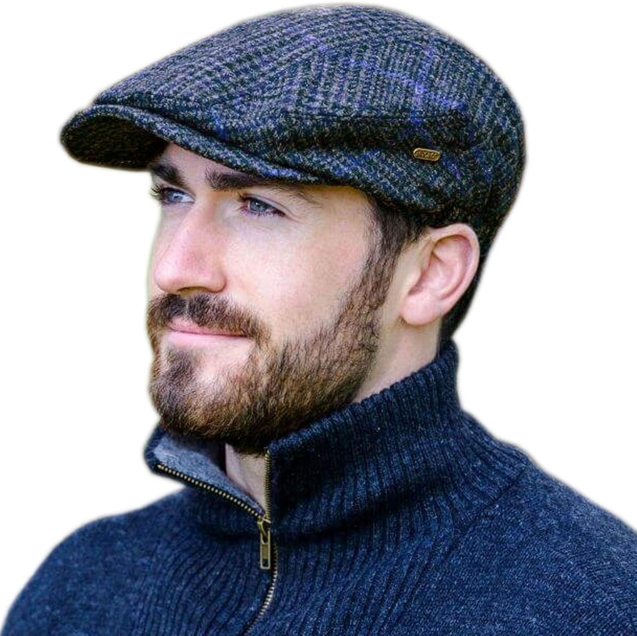 newsboy男式帽警察薄蓝色爱尔兰制造