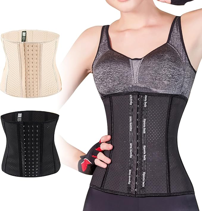 透气女式紧身胸衣紧身胸衣塑身衣支撑腰带训练腰沙漏紧身胸衣(4 个