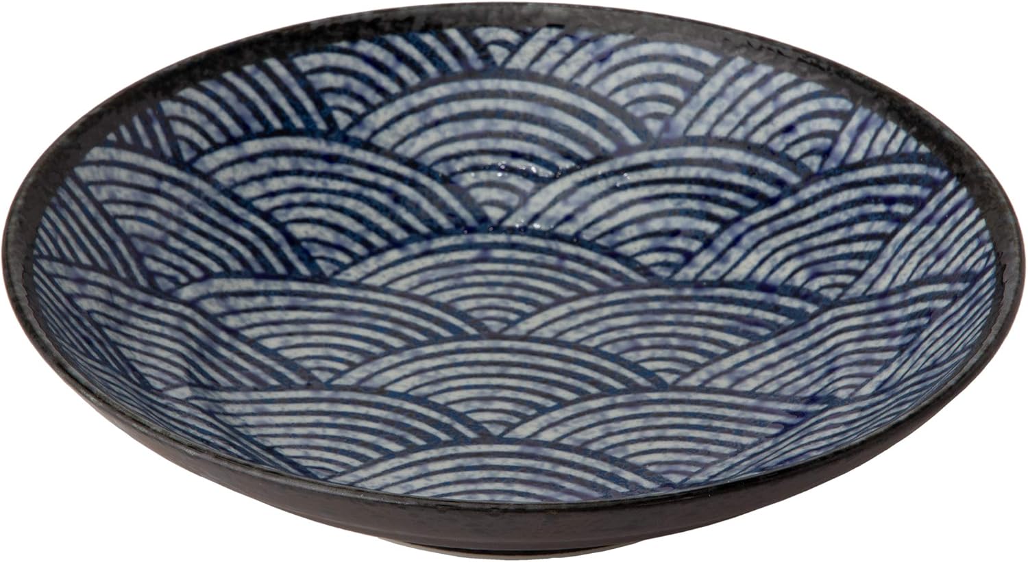 kakuni minoyaki sea wave 波浪图案盘子