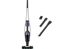 AEG QX9-1-P5IB 2合1 电池吸尘器(无袋,包括配件套装,长达 55 分钟运行时间,独立式,温和的电源软辊,大颗粒,LED前灯,安静,蓝色)