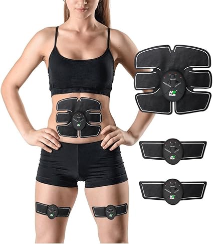 腰部肌肉墨粉无线修身ab 高脂肪燃烧6件装健身锻炼设备可调节肌肉腹部脂肪按摩棒适用于男式和女式 下一代健身高级