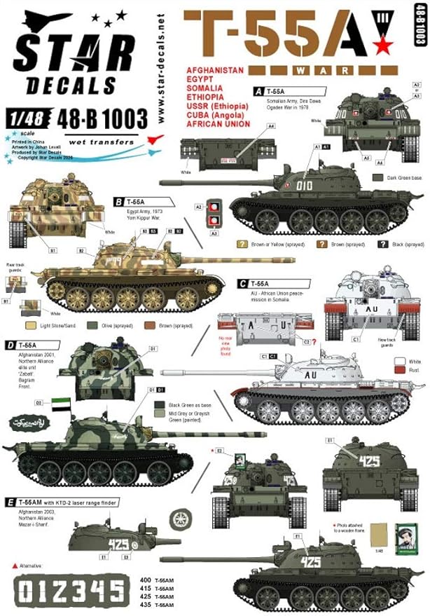 star decals 星战车 1/48 现用 被冲突地区t-55a