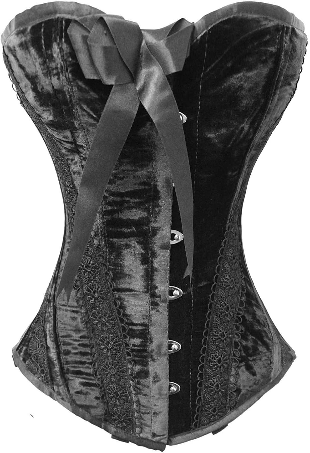 luvsecretlingerie 耐用 26 双钢骨束腰训练天鹅绒长束腰紧身胸衣