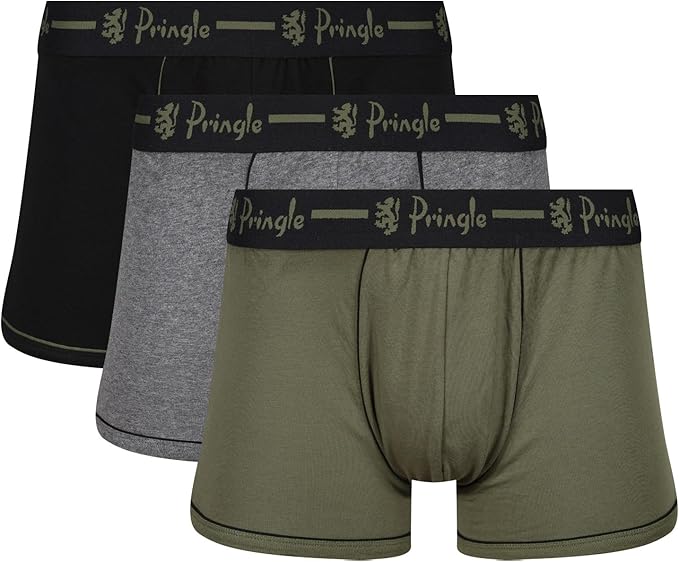pringle of scotland 男士 pringle 男式内裤 3 条装内裤/黑色/卡其色