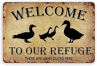 有趣的标志 welcome to our refuge there are many ducks here,复古