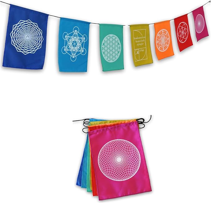 sacred geometry 彩虹祈祷旗 正能力 shri yantra,生命之花,种子