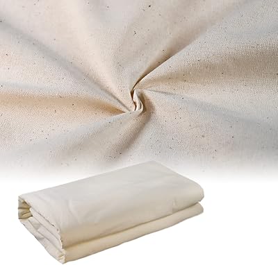 krismya 棉平纹细布面料,10 码平纹细布面料织物 63 英寸宽未漂白天然