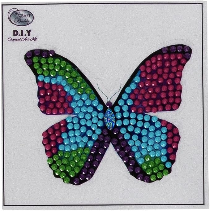 水晶艺术迪斯科蝴蝶水晶艺术 diy 图案贴纸套装 9x9cm