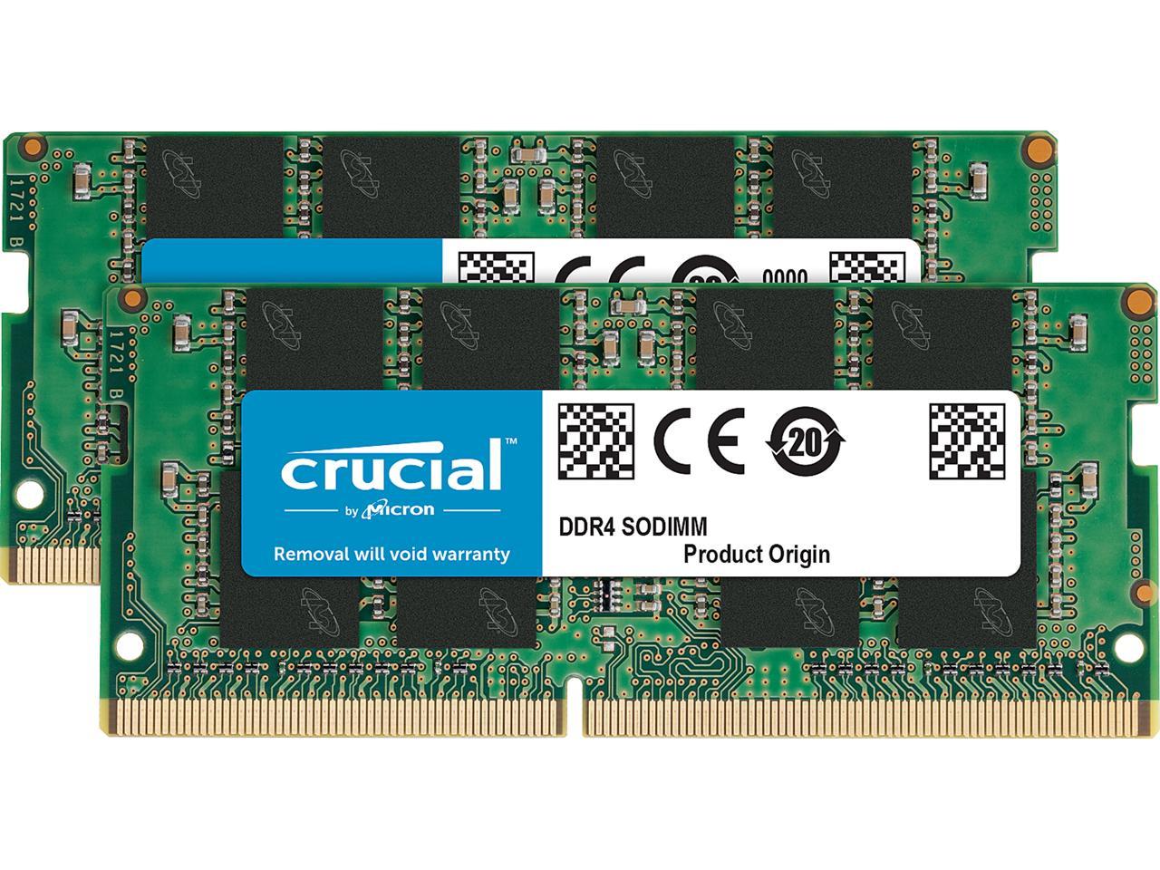 Crucial RAM 32GB Kit (2x16GB) DDR4 3200MHz CL22 (or 2933MHz or 2666MHz) Laptop Memory CT2K16G4SFRA32A