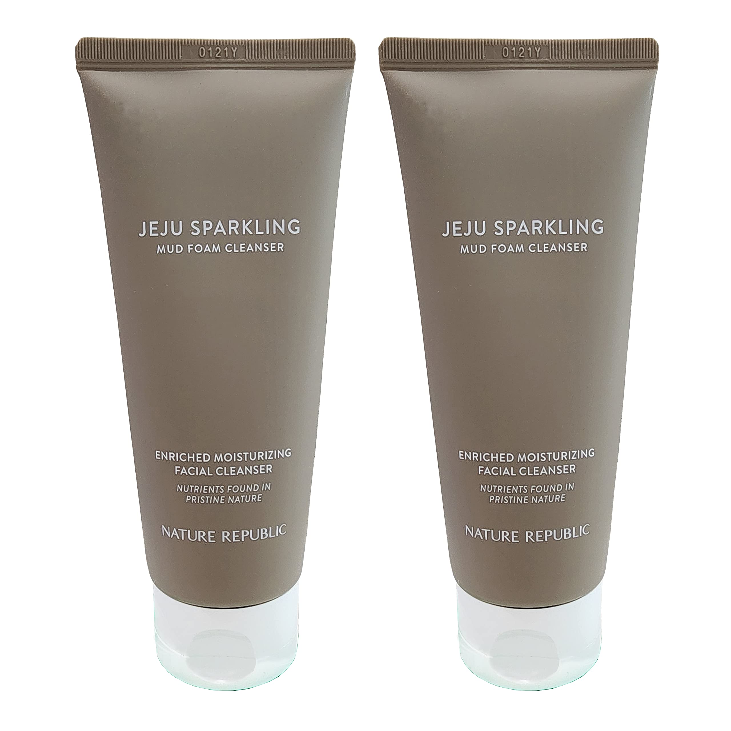 Nature Republic Jeju Shiny Mud foam Facial Cleanser Rich in Moisturizing Facial Cleanser (2 pack)