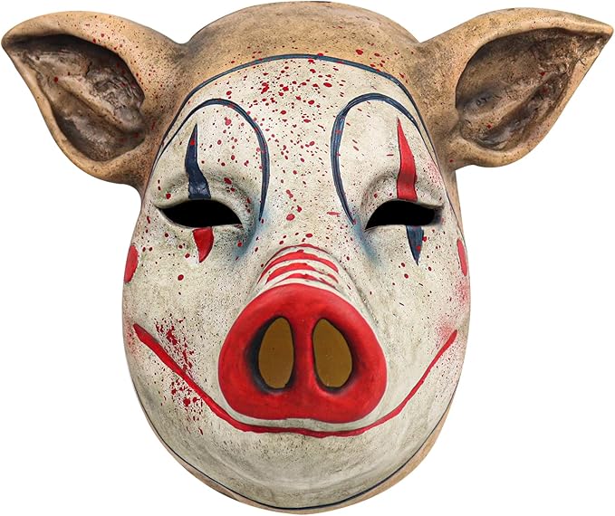 pigmiss 猪面具万圣节小丑猪头面具趣味动物面具恐怖乳胶头盔万圣节