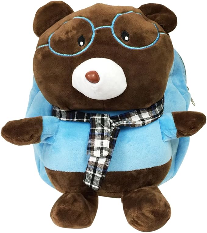 可折叠的毛绒可爱动物幼儿背包 blue bear 3 years and under 蓝色熊
