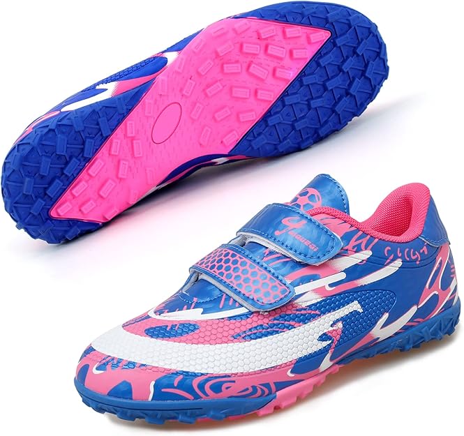 rhyme-zeal 男孩女孩草皮足球鞋儿童足球鞋运动户外足球鞋钉鞋 : 亚马