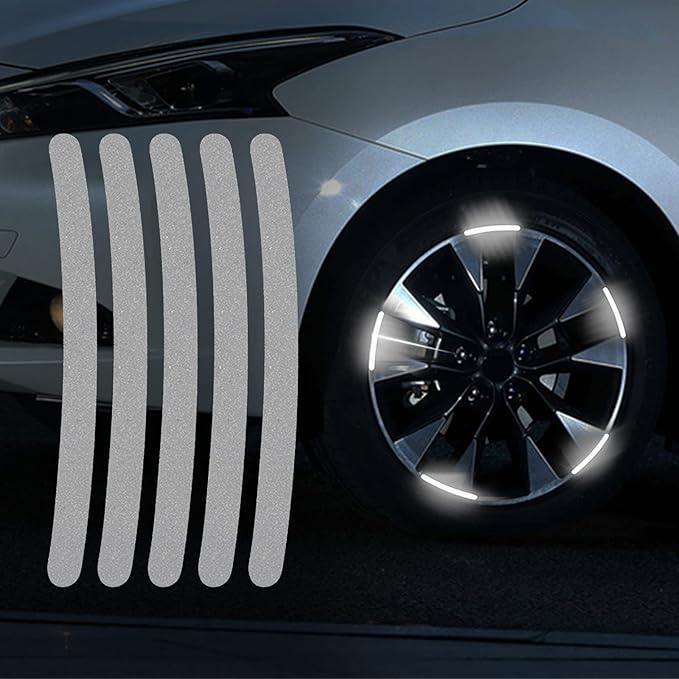 blakaya 反光汽车 自行车 自行车 轮辋贴纸 反光条 夜间*装饰 警告