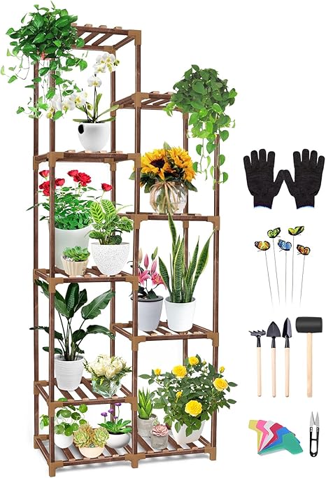 植物架室内室外多层9 盆栽高植物架适用于多种植物 木角植物架花架花园阳台客厅办公室 亚马逊中国 家居装修 植物架室内室外多层9 盆栽高植物架适用于多种植物 木角植物架花架花园阳台客厅办公室 亚马逊中国 家居装修