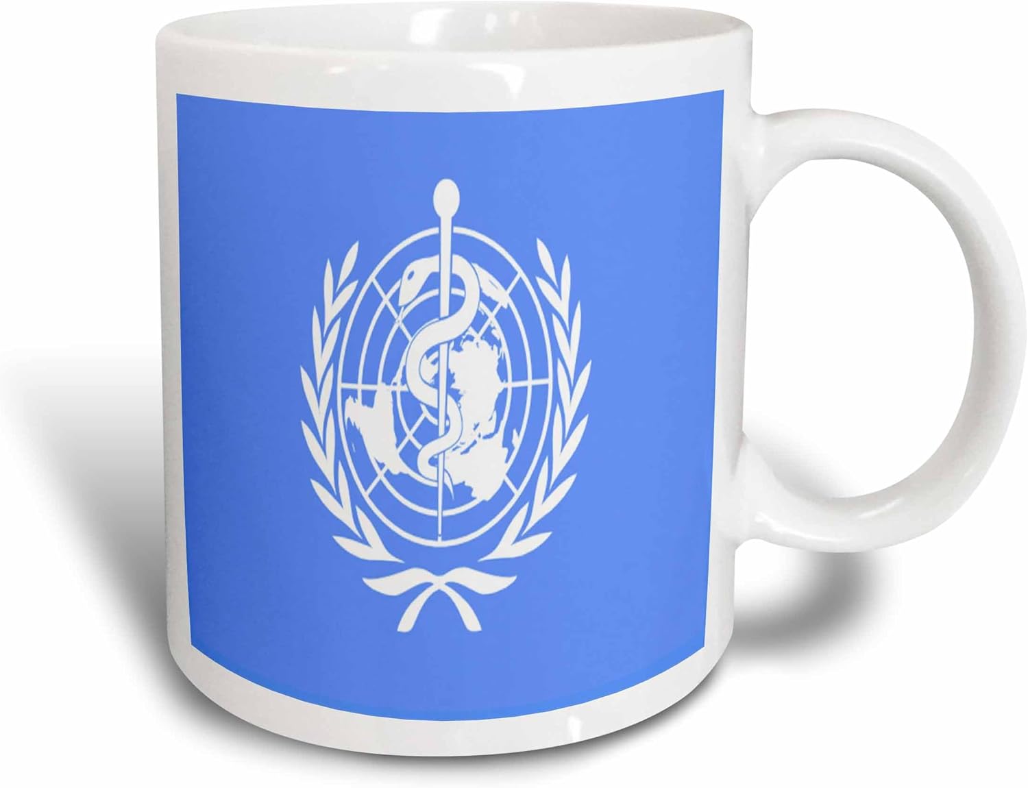 3drose 马克杯_62571_1 世界卫生组织旗帜陶瓷马克杯,325ml : 亚马逊
