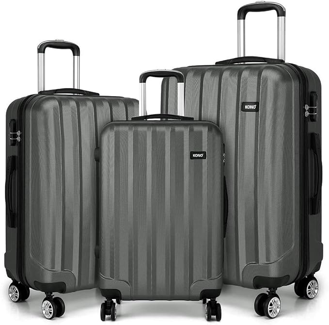 kono 耐用硬壳手提箱,带 4 个万向轮,轻质 abs 旅行拉杆箱 20 英寸(约