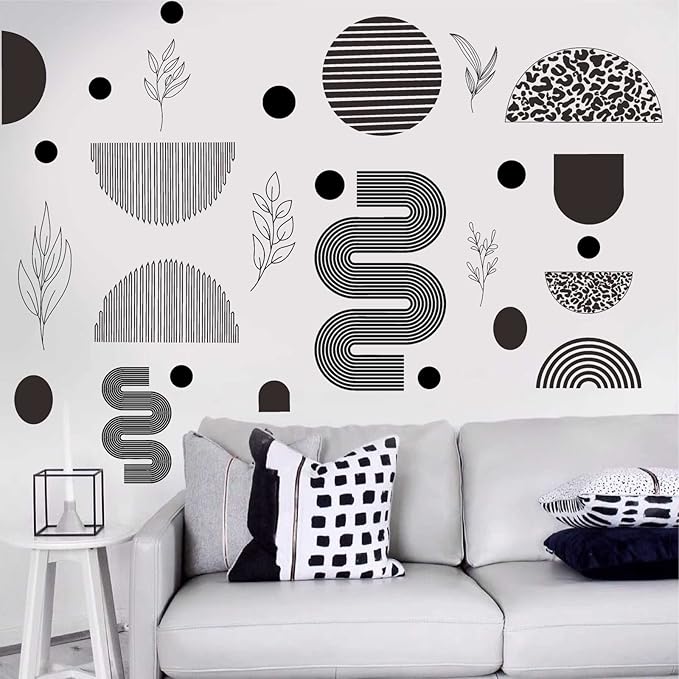 墙贴极简主义墙贴抽象线条墙贴可移除即剥即贴墙贴客厅办公室农舍装饰
