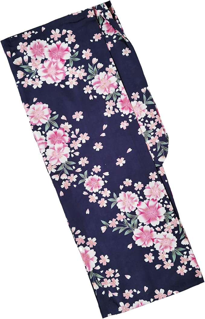 现代樱花日式女式浴衣,又名夏季和服或休闲和服,*花卉图案