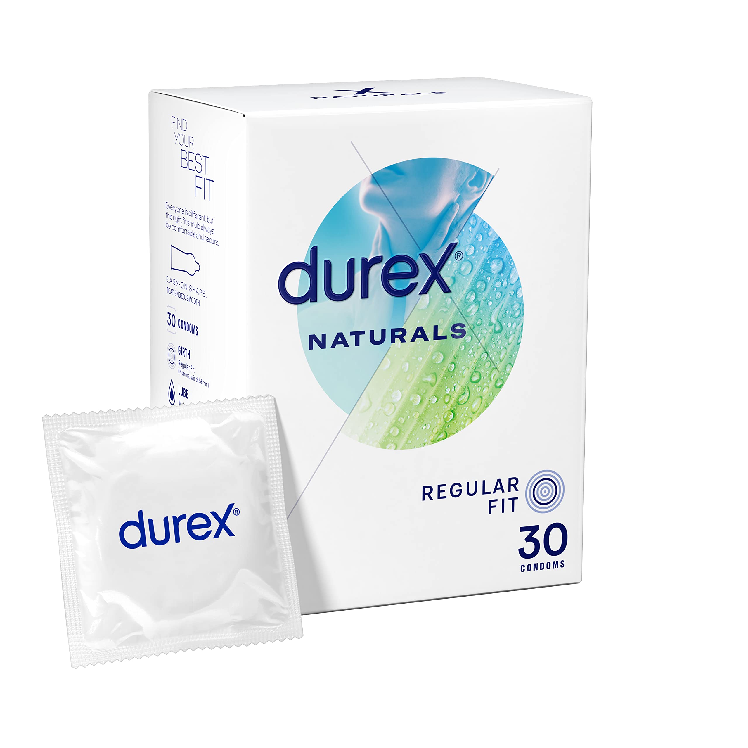 durex Naturals Thin condom, specially designed for her with extra lubricant, 0 (per pack)