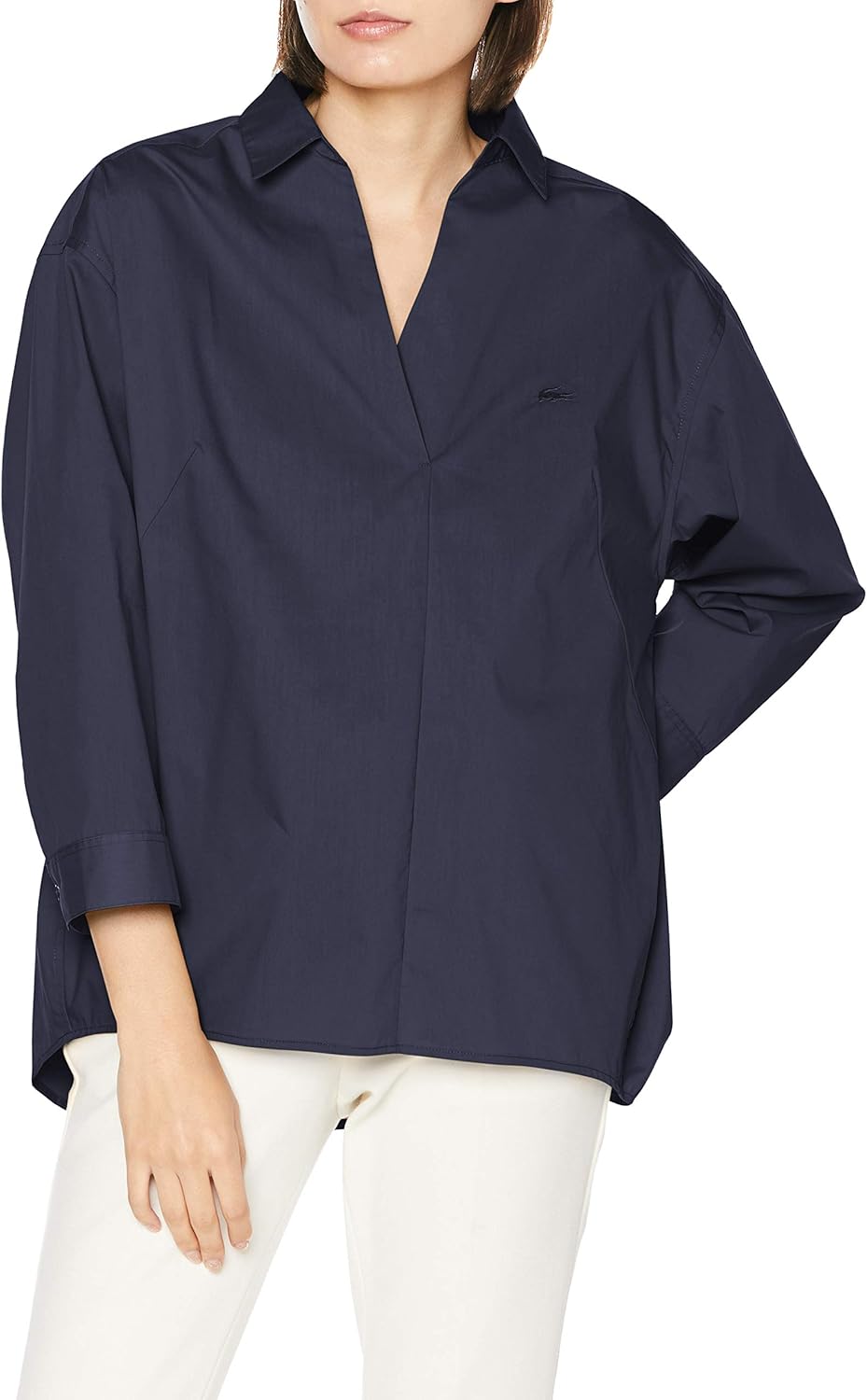 lacoste 拉科斯特 衬衫 [官方] 宽松板型开领衬衫 女士 cf1102l