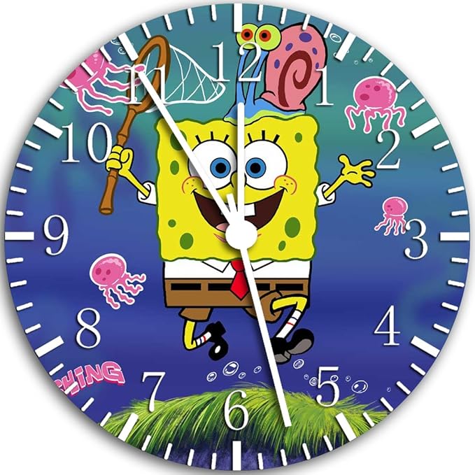 海绵宝宝无框挂钟适合装饰或礼物 w46