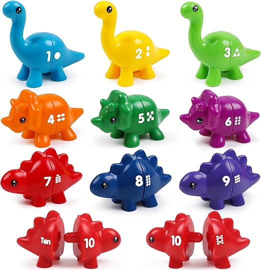 tengtung 幼儿学习玩具 适合 3 4 5 岁恐龙玩具 蒙特梭利数字计数匹配