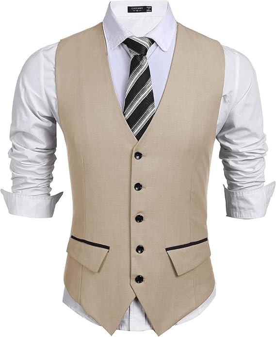 coofandy 男式商务西装背心修身连衣裙背心婚礼马甲