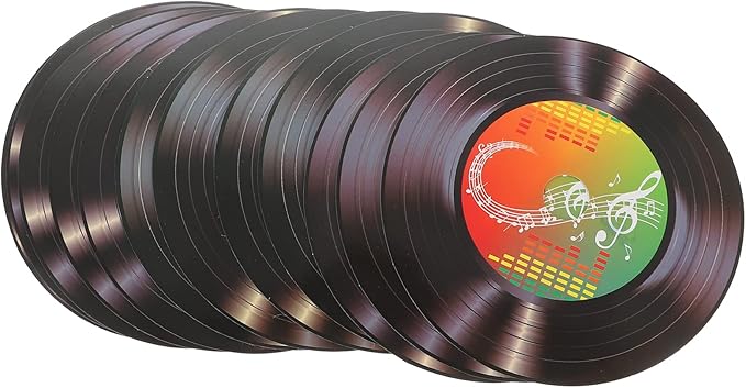 12 件乙烯基唱片用于工艺记录墙壁美学假复古唱片墙壁装饰音乐派对