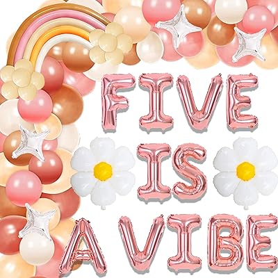 生日装饰 五是一个振动横幅 五是一个振动背景 五个是一个振动气球