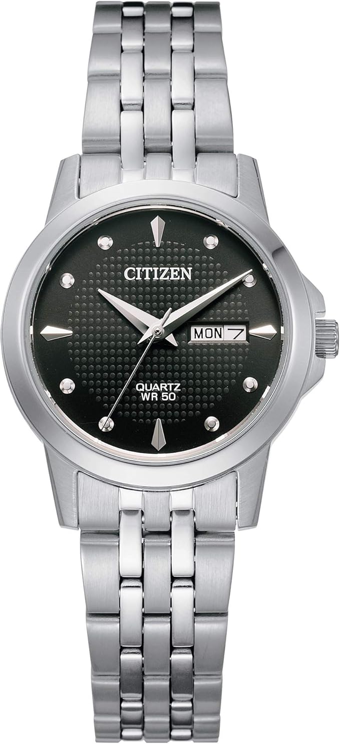 citizen 西铁城 女式石英不锈钢表带 银色 14 休闲手表 (型号:eq0601