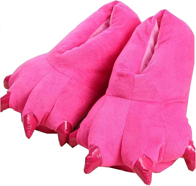 hengqiu 中性款毛绒动物爪拖鞋 毛绒温暖家居鞋 恐龙爪拖鞋 爪子拖鞋