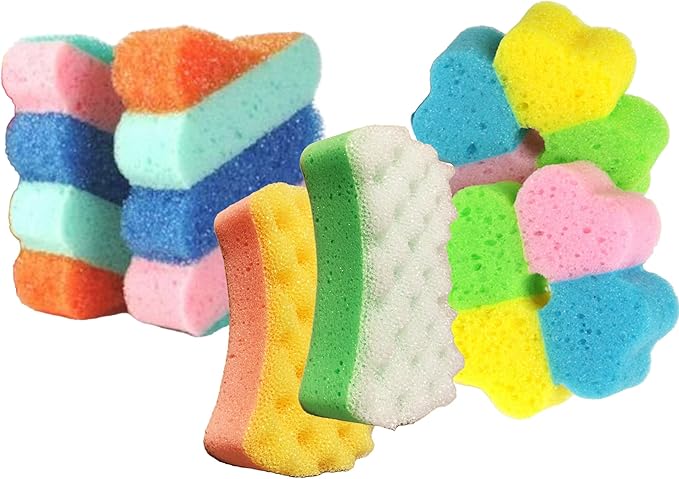 沐浴海绵,淋浴海绵,按摩海绵,去角质海绵 6 件